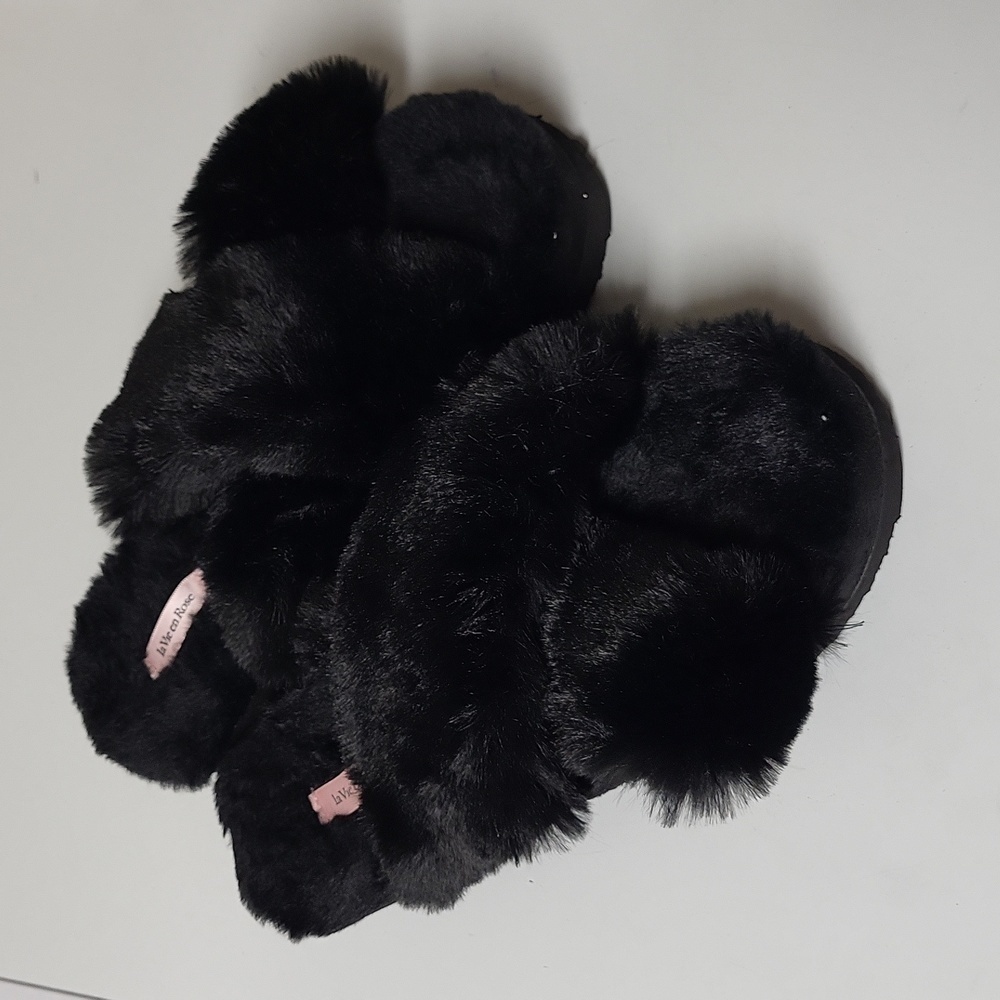 La Vie En Rose Soft Fluffy Open Toe House Slippers